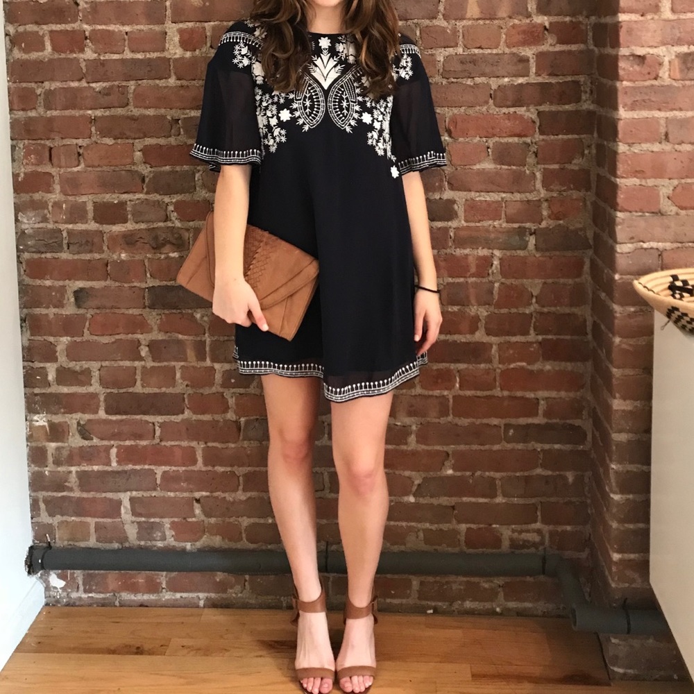 French Connection Navy Floral Boho Dress - Picture 5 of 5